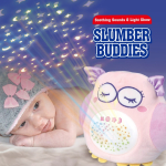Bufnita dragalasa de plus cu proiector si lumina de veghe, muzica, „Starry Skies Animal Soother” – Jucarie muzicala pentru somnul bebelusilor - imagine 5