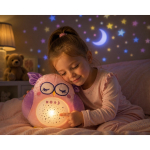 Bufnita dragalasa de plus cu proiector si lumina de veghe, muzica, „Starry Skies Animal Soother” – Jucarie muzicala pentru somnul bebelusilor - imagine 6