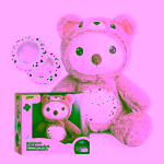 Ursulet de plus cu proiector si lumina de veghe, muzica, „Starry Skies Animal Soother” – Jucarie muzicala pentru somnul bebelusilor