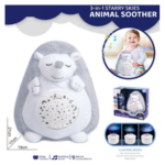 Arici de plus cu proiector si lumina de veghe, muzica, „Starry Skies Animal Soother” – Jucarie muzicala pentru somnul bebelusilor - imagine 5