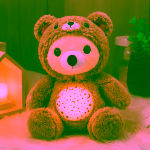 Ursulet de plus cu proiector si lumina de veghe, muzica, „Starry Skies Animal Soother” – Jucarie muzicala pentru somnul bebelusilor - imagine 5