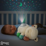 Oita de plus cu proiector si lumina de veghe, muzica, „Starry Skies Animal Soother” – Jucarie muzicala pentru somnul bebelusilor - imagine 2