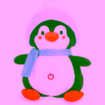 Pinguin de Plus Interactiv cu Lumini, Muzica – Jucarie de Somn si Joaca pentru Bebelusi si Copii, multicolor