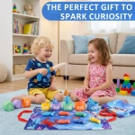 Joc de Pescuit Montessori pentru Copii – Set Complet cu 15 Pesti, 5 Cupe Colorate, Undita si Geanta de Depozitare - imagine 2