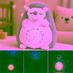 Arici de plus cu proiector si lumina de veghe, muzica, „Starry Skies Animal Soother” – Jucarie muzicala pentru somnul bebelusilor - imagine 7