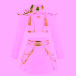 Costum K-Pop Zoey, StarLight Queen™ – Outfit Scenic Alb & Auriu