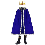 Costum serbare Print albastru, pelerina, coroana , acoperitoare pantofi