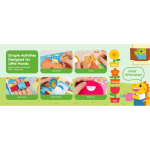 Carte senzoriala educativa Montessori „Mr. Dino Goes Home” – Busy Book interactiva pentru copii, cu activitati motrice, personaje detasabile si jocuri educative - imagine 8