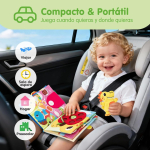 Carte senzoriala educativa Montessori „Mr. Dino Goes Home” – Busy Book interactiva pentru copii, cu activitati motrice, personaje detasabile si jocuri educative - imagine 10