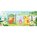 Carte senzoriala educativa Montessori „Mr. Dino Goes Home” – Busy Book interactiva pentru copii, cu activitati motrice, personaje detasabile si jocuri educative - imagine 2