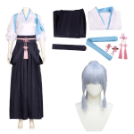 Costum fete Anime Kamisato Ayaka Cosplay, Genshin Impact, costum si peruca - imagine 5