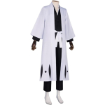 Costum Cosplay Jūshirō Ukitake – Bleach, Kimono Alb cu Pantaloni si Centura - imagine 4
