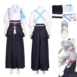 Costum fete Anime Kamisato Ayaka Cosplay, Genshin Impact, costum si peruca