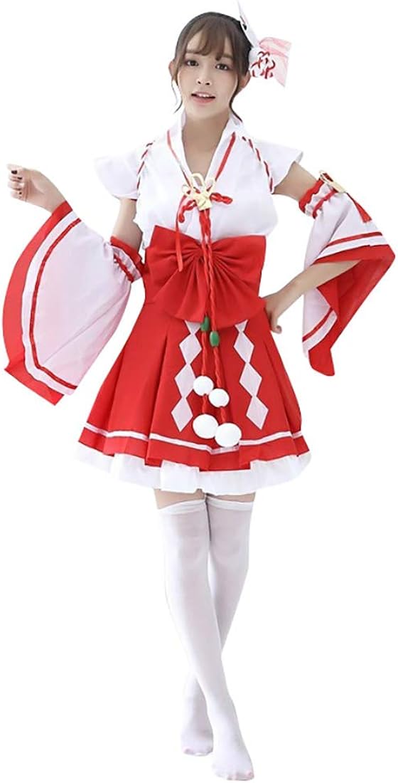 513aa64UxbL._AC_UY1100_ Costum fete Cosplay Hatsune Miku – Varianta Shrine Maiden Japoneza - imagine 1