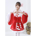 Costum fete Cosplay Hatsune Miku – Varianta Shrine Maiden Japoneza - imagine 6