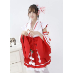 Costum femei Cosplay Hatsune Miku – Varianta Shrine Maiden Japoneza cu Peruca Inclusa - imagine 5