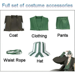 Costum Cosplay Kisuke Urahara – Bleach, Kimono Verde cu Haori si Palarie - imagine 5