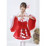 Costum fete Cosplay Hatsune Miku – Varianta Shrine Maiden Japoneza - imagine 4