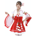 Costum fete Cosplay Hatsune Miku – Varianta Shrine Maiden Japoneza - imagine 3
