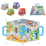 Set interactiv Covoras de Joaca Pliabil cu Trasee, Oras si 4 Masinute, Portabil, Educational pentru Copii - imagine 7