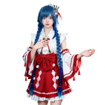 Costum femei Cosplay Hatsune Miku – Varianta Shrine Maiden Japoneza cu Peruca Inclusa - imagine 8