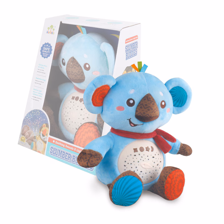 KOLA Ursulet Koala de plus cu proiector si lumina de veghe, muzica, „Starry Skies Animal Soother” – Jucarie muzicala pentru somnul bebelusilor - imagine 1