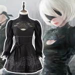 Costum Cosplay 2B (YoRHa No.2 Type B) – NieR: Automata, Rochie Neagra Eleganta, accesorii si peruca - imagine 6