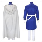 Costum Anime Cospaly Himmel – Frieren: Beyond Journey's End, Pelerina Alba, Tunica Albastra - imagine 2