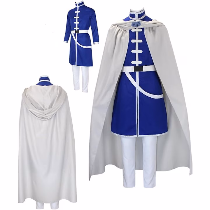 res_bc15b59eb086f3043d747a594c640db8 Costum Anime Cospaly Himmel – Frieren: Beyond Journey's End, Pelerina Alba, Tunica Albastra - imagine 1