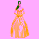 Rochie Belle pentru Femei – Costum de Printesa Galben cu Manusi Elegante