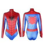 Costum Femei Supereroina Paianjen, Body Rosu-Albastru cu Maneci Lungi si Inchidere cu Fermoar - imagine 2