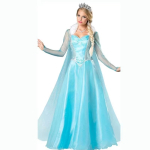 Rochie Elsa pentru Femei – Costum de Printesa cu Pelerina si Guler din Blanita - imagine 2