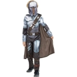 Costum Mandalorian pentru Copii – Cosplay Inspirat din Star Wars, Salopeta Imprimata cu Armura si Masca