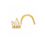 Piercing pentru Nas Coronita cu Zirconii, Titan ASTM F136, Auriu – 3, 5 x 3, 7 mm - imagine 5