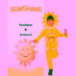 Costum Soare pentru Copii, Galben, cu Coronita si Decoratiune Soare, Serbare si Carnaval - imagine 3