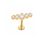 Piercing din Titan ASTM F136 cu Zirconii in Degrade, Auriu– 1, 2 x 8 mm - imagine 3