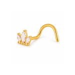 Piercing pentru Nas Coronita cu Zirconii, Titan ASTM F136, Auriu – 3, 5 x 3, 7 mm - imagine 4