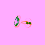 Piercing din Titan ASTM F136 Auriu cu Zirconiu Verde Marquise, Auriu– 1, 2 x 8 mm