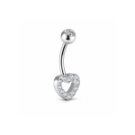 Piercing pentru Buric Inima cu Zirconii – Titan ASTM F136, Argintiu– 1.6 × 10 mm - imagine 4