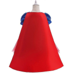 Costum Supergirl Fete – Rochie Supereroina Rosu-Albastru cu Pelerina - imagine 3