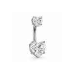 Piercing pentru Buric cu Inimi dini Zirconii – Titan ASTM F136, Argintiu– 1.6 × 10 mm - imagine 10