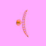 Piercing din Titan ASTM F136 Semiluna cu Zirconii, Auriu– 1, 2 x 8 mm