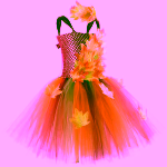 Costum serbare Zana Toamnei pentru Fete – Rochie Tulle cu Frunze Colorate si Coronita Asortata - imagine 5