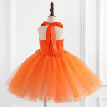 Costum Halloween Fete Dovleac Fermecat – Rochie Portocalie cu Tulle si Bentita - imagine 6