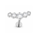 Piercing din Titan ASTM F136 cu Zirconii in Degrade, Argintiu– 1, 2 x 8 mm - imagine 4