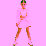 Set Costum si peruca K-Pop Zoey, StarLight Queen™ – White & Gold Stage Edition - imagine 3