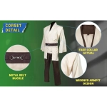 Costum Adulti Cavaler Jedi – Roba Maro cu Gluga, Tunica, Pantaloni si Centura - imagine 8