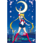 Costum Sailor Moon – Uniforma Anime Alb-Albastru cu Funde Rosii, Tiara si Manusi - imagine 2