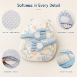 Cosulet Baby Nest antiregurgitare pentru bebelusi, inclinat, cuib de dormit cu brate din plus pentru linistire, Albastru, 0-12 Luni - imagine 3