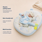 Cosulet Baby Nest antiregurgitare pentru bebelusi, inclinat, cuib de dormit cu brate din plus pentru linistire, Albastru, 0-12 Luni - imagine 2